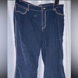 Lafayette 148 Velvet effect contrast stitch wide leg pants